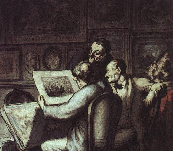 Honore  Daumier The Print Collectors oil painting picture